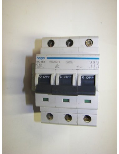 Hager NC363 C63a 3 Pole MCB Breaker