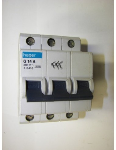 Hager G16A 16a 3 Pole 8kv MCB Breaker