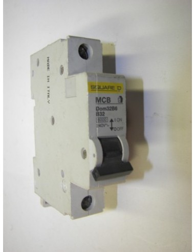 Square D DOM 32B6 1 Pole 32 amp 6Kv MCB Breaker
