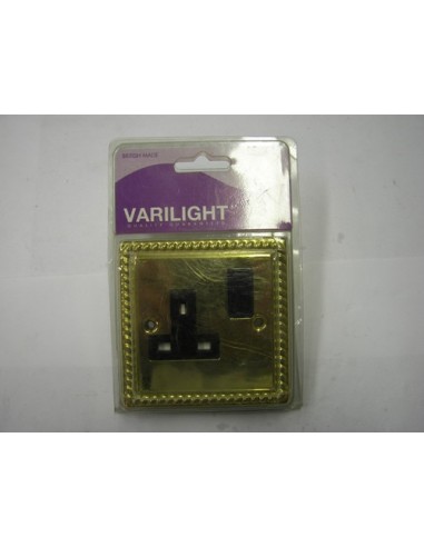 Varilight XG4B 1g 13a SW Socket Comes with Rope Twister Geogian Brass